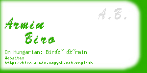 armin biro business card